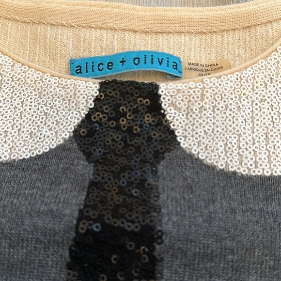 Alice + Olivia delray sequin tie sweater - Picture 6 of 9